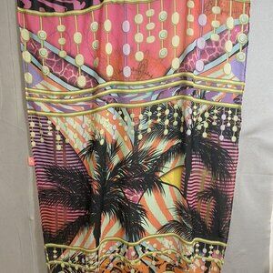 Babalú Swimwear Cover-Up Sheer Palm Print Beach Pool‎ Resort